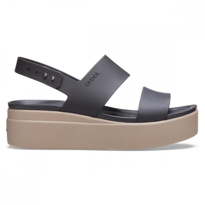 Sandale Crocs Brooklyn Low Wedge Negru - Black/Mushroom