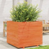 Cumpara ieftin Jardinieră de grădină, maro ceruit, 80x80x72 cm, lemn masiv pin
