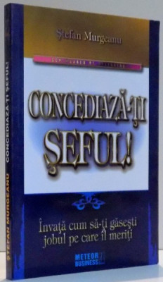 CONCEDIAZA-TI SEFUL! , INVATA CUM SA-TI GASESTI JOBUL PE CARE IL MERITI de STEFAN MURGEANU , 2008 foto