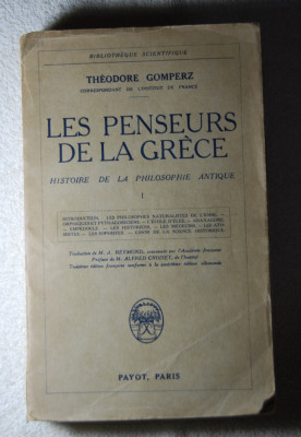 Theodore Gomperz - Les penseurs de la Grece. Histoire de la philosophie antique foto