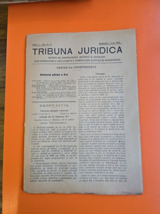Tribuna Juridică nr. 10-12/1.06.1919 -