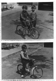 P2827N Copii cu bicicletă Komet, Rom&acirc;nia, perioada comunistă, lot de 2 fotografii