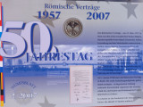 GERMANIA - FDC + MONEDA PROOF - 10 EURO 2007 F, 50 ANI DE LA TRATATUL DE LA ROMA, Europa, Argint