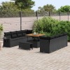 VidaXL Set de canapele pentru grădină 11 pcs Negru 100 x 100 x 71 cm 3363674