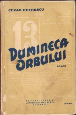C3886N Dumineca Orbului de Cezar Petrescu, ediție interbelică foto