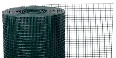 Plasă PVC GARDEN 1000/25x25/2,5 mm, verde, RAL 6005, pătrată, grădină, reproducere, pachet. 10 m