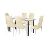 Cumpara ieftin Norman 6+1 &eacute;tkező garnit&uacute;ra b&eacute;zs