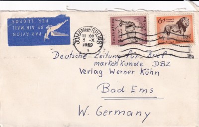 FILATELIE TEMATICA - PLIC AFRICA DE SUD TEMATICA FAUNA AIRMAIL foto