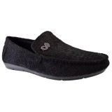 Mocasini barbati, Negri, din material textil - 42