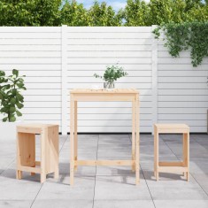 vidaXL Set mobilier de bar, 3 piese, lemn masiv de pin foto