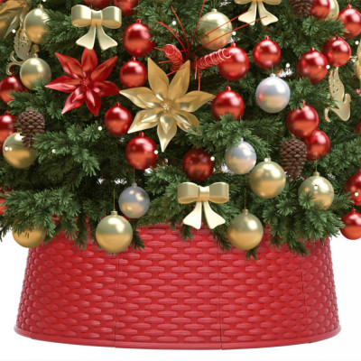 vidaXL Fustă brad de Crăciun, roșu, &amp;Oslash;65x19,5 cm foto