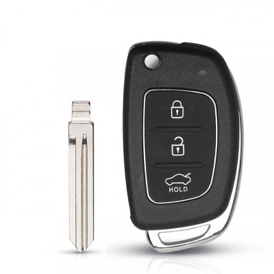Carcasa Cheie Briceag Hyundai 3 Butoane Model nou, lamela Sant Dreapta AutoProtect KeyCars foto