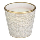 Lumanare citronella alba anti tantari in ghiveci ceramica, model in romb,320 g, Oem