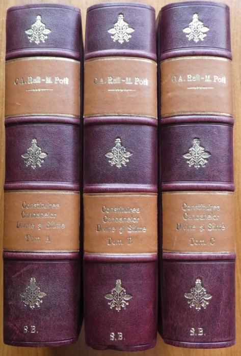 Constituirea canoanelor divine si sfinte , Atena , 1853-55 , 3 vol. legate piele