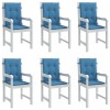 VidaXL Perne scaun spătar mic 6 buc. melanj albastru 100x50x4cm textil