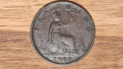 Marea Britanie - moneda de colectie - 1 farthing 1860 - Victoria - superba ! foto