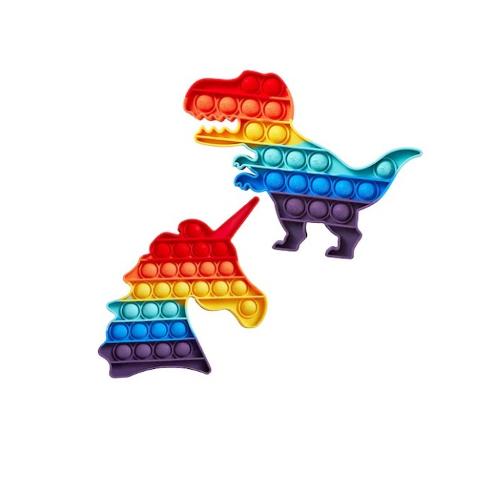 Set 2 jucarii antistres, 1 x 20.3 cm, 1 x 22.8 cm, silicon, multicolor