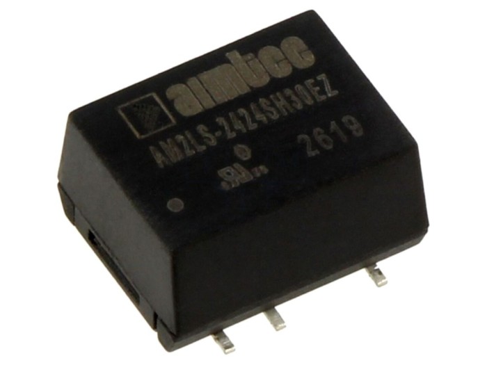 Convertor DC/DC 2W, 24V, eficiență 89%, AIMTEC