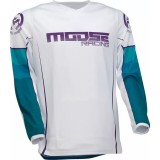 Tricou cross/enduro Moose Racing Qualifier alb/albastru marime M