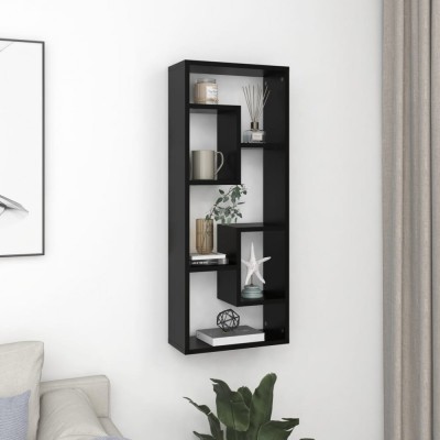 vidaXL Raft de perete, negru, 36x16x90 cm, lemn prelucrat 803012 foto