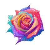 Cumpara ieftin Sticker decorativ, Trandafir, Multicolor, 65 cm, 8410ST, Oem