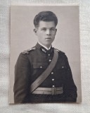 Ofiter artilerie in uniforma armata romana anii 1930, Fotografie veche Romania, poza