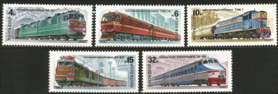 s3 Rusia 1982 - Locomotive 5v. neuzat,perfecta stare foto