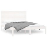 Cumpara ieftin Cadru de pat, alb, 140x200 cm, lemn masiv