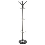 Cuier metalic 5Five cu 12 carlige si suport umbrele, otel si marmura, 182 cm, negru Household NewTrend