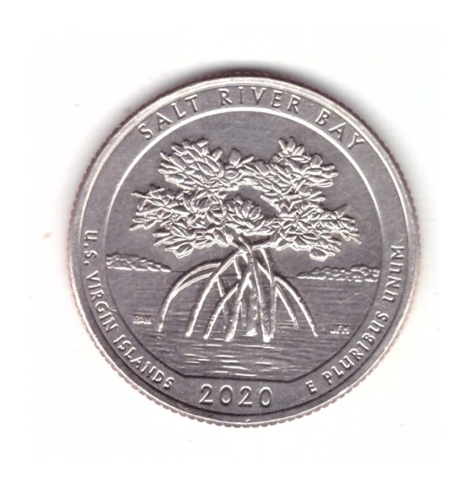 Moneda SUA 25 centi/quarter dollar 2020 D U.S. Virgin Islands, stare foarte buna