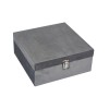 Cutie depozitare cu inchidere metalica, Catifelata, 24x24x10 cm, Gri, ATU-082985, Oem