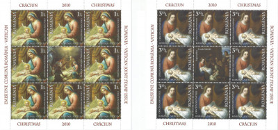 |Romania, LP 1885e/2010, Em. comuna Romania - Vatican: Craciun, minicoli, MNH foto