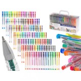 Set 140 piese, pixuri cu gel multicolor cu sclipici (glitter), AVEX