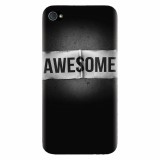 Husa silicon pentru Apple Iphone 4 / 4S, Awesome Label Dark