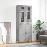 vidaXL Dulap &icirc;nalt, gri beton, 69,5x34x180, lemn compozit