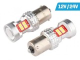Set 2 Becuri LED Auto R5W/R10W BA15s 12/24V, 6500K Alb, Canbus, Semnalizare, Mersarier, Placute Inmatriculare, Alfa Romeo, BMW, etc.