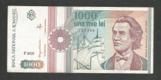 ROMANIA 1000 1.000 LEI 1991 [2] XF ++ , serie cu punct foto