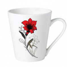 SET 12 CANI 310 ML, RED FLOWERS LEAF