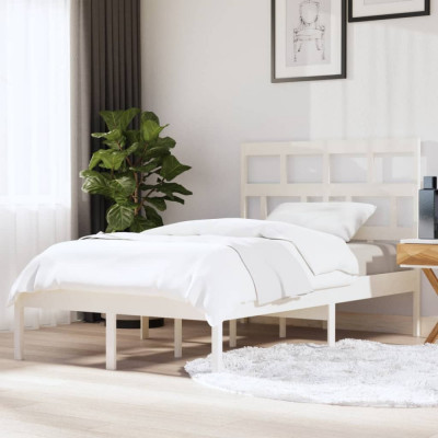 Cadru de pat, alb, 120x200 cm, lemn masiv de pin GartenMobel Dekor foto