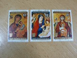 Lot 3 Timbre Burundi 1977 - Craciun, Arta Sacra, Fecioara Maria, Icoane -A94