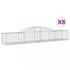 Cosuri gabion arcuite, 8 buc., 300x50x40/60 cm, fier galvanizat