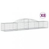 Cumpara ieftin Cosuri gabion arcuite, 8 buc., 300x50x40/60 cm, fier galvanizat