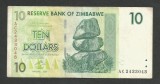 ZIMBABWE 10 DOLARI DOLLARS 2007 [10] P- 67 , VF+