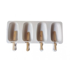 Forma silicon pentru inghetata, 4 cavitati, Alb, 26 cm, 308COF