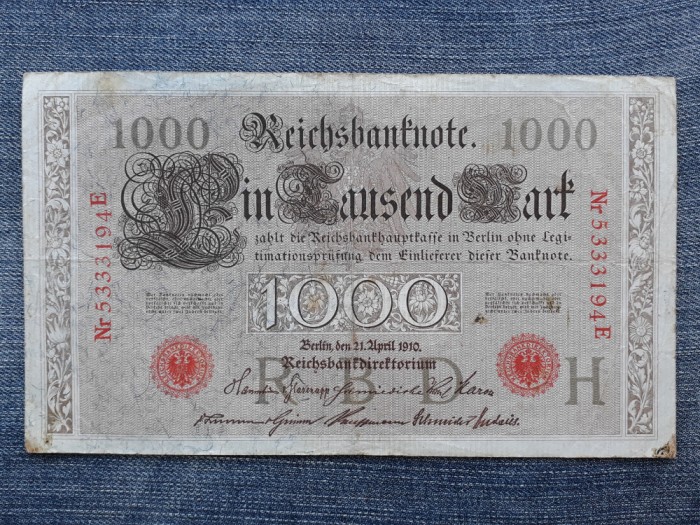 1000 Mark 1910 Germania / portocalie / seria 5333194
