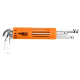 Set chei imbus sferice NEO TOOLS 2.5-10 mm, 8 piese, profil hexagonal