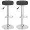Scaune de bar, 2 buc., negru, material textil