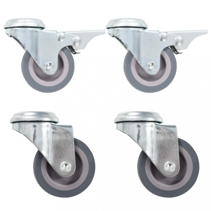 vidaXL Roți pivotante cu gaură pentru șurub, 4 buc., 50 mm 143430