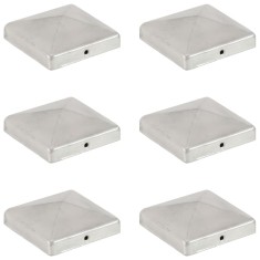 vidaXL Capace st&acirc;lpi gard piramidă 6 buc. metal galvanizat 101x101 mm