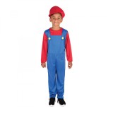 Costum instalator Mario KidMania&reg; pentru baieti 8-10 ani 128-140 cm